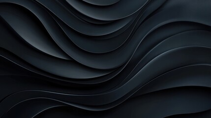 Wall Mural - Abstract Black Wavy Background