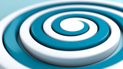 Poster - Abstract blue and white spiral design reflecting modern aesthetics in a clean, minimalist style