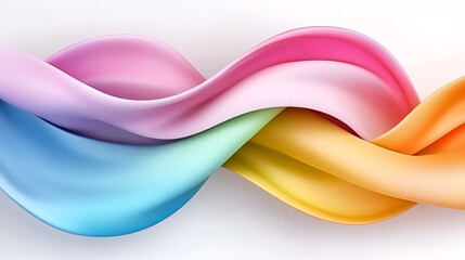 Aufkleber - Colorful ribbon-like waves flowing gracefully in a smooth, abstract design representing harmony and motion