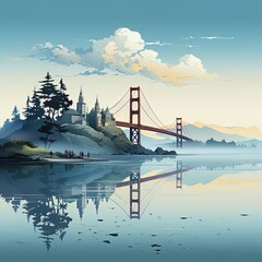 Wall Mural - Elegant and Simple Modern Design Showcasing San Francisco’s Architecture