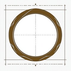 Poster - Abstract Circular Frame with Grid Lines