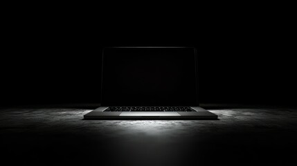 Poster - A Closed Laptop in a Dimly Lit Room