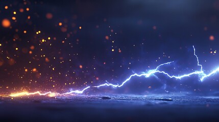 A realistic lightning bolt drawn in 3D.