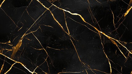 Sticker - Black marble featuring golden veins showcasing a natural pattern for backgrounds with a striking texture highlighted by bold contrasting veining ideal for luxury ceramic floor and wall tiles