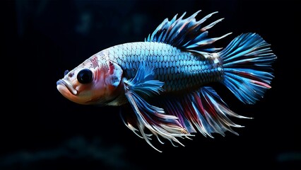 A Colorful Betta Fish With Large Fins