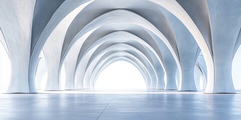 Poster - Abstract architectural background featuring an arched interior in 3D rendering