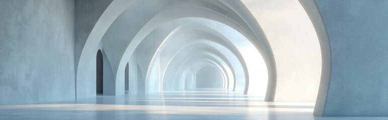 Poster - Abstract arched interior architecture in 3D render