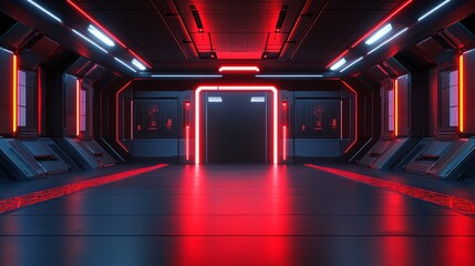 Aufkleber - futuristic tech environment Large space for text in center Stock photo with copy space