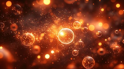 Aufkleber - Quantum computing visual with glowing qubits and particle waves in a complex futuristic pattern symbolizing advanced technology Large space for text in center Stock photo with copy space