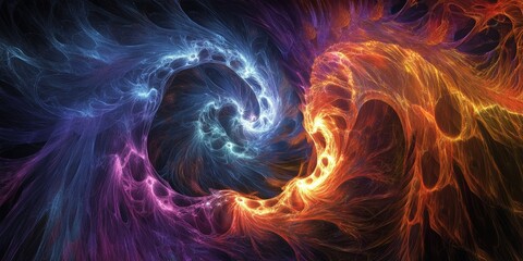 Abstract fractal digital design with fantasy elements