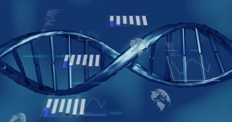 Poster - Animation of scientific data processing over dna strand spinning