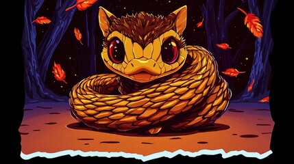 Sticker - Cute Snake Cartoon Illustration