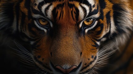 Fototapete - Intense portrait of a majestic tiger staring at viewer