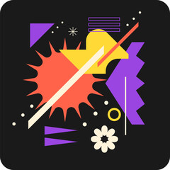 Fototapete - Abstract background with various bright geometric shapes. Concise design. A composition of figures of different shapes.