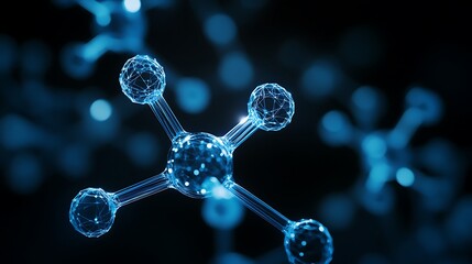 Aufkleber - A 3D Molecular Structure with Interconnected Atoms