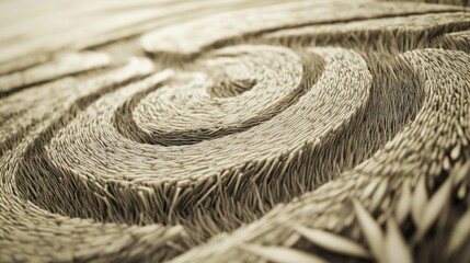 Poster - Abstract Close-Up of a Spiraling Pattern of Thin, Brown Strips