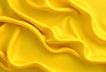 Abstract background luxury cloth or liquid wave. Flowing yellow satin with soft folds and highlights.