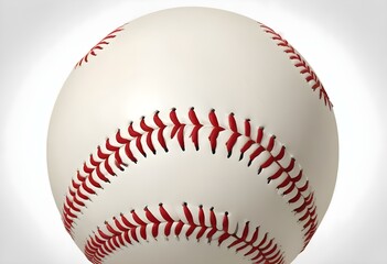 A baseball with red stitching and white stripes and with backgrounds