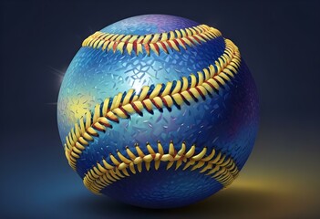 A baseball with red stitching and white stripes and with backgrounds