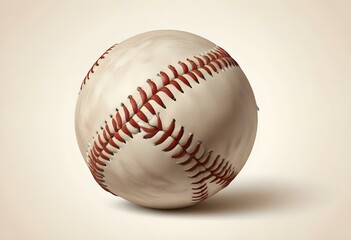 A baseball with red stitching and white stripes and with backgrounds