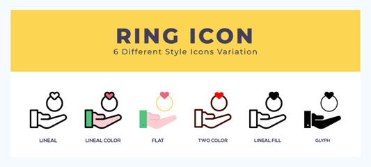 Wall Mural - Ring pack of icons. vector illustration.