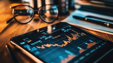 Poster - Stock Market Data Displayed on a Tablet Device