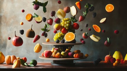 Poster - Suspended Fruit and Produce on a Turntable