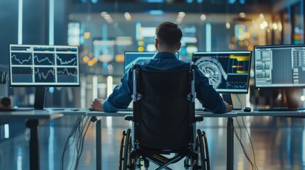 Aufkleber - The monitors are displaying various graphs and charts