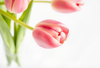 Canvas Print - Tulip petals on transparent background in a close up perspective