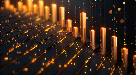 Aufkleber - Elegant gold graph showing trading market trends with minimalistic design. Generative AI.