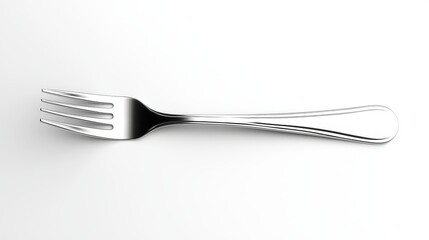 Wall Mural - Shiny Silver Fork Isolated on White Background