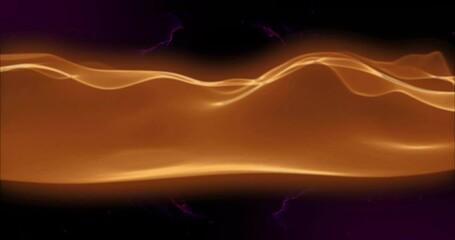 Poster - animation of glowing light trails moving over black background