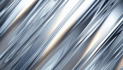 Abstract shiny silver metallic background with wavy pattern