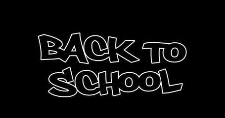 Poster - Animation of back 2 school text over black background