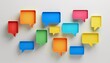© Francesco - A collection of colorful speech bubbles on a neutral background, symbolizing communication, dialogue, and social media