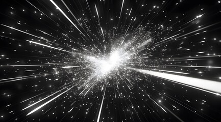 Canvas Print - hyperspace black and white