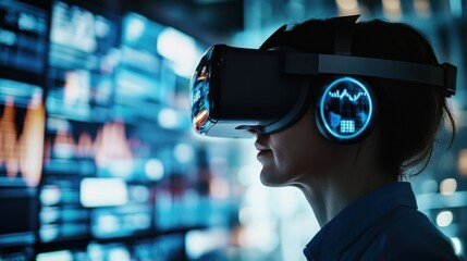 A Person Wearing Virtual Reality Headset and Looking at a Screen