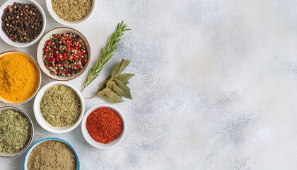 Sticker - spices and herbs on white background