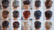 © ЮРИЙ ПОЗДНИКОВ - Collage of modern men hairstyles showing back of heads