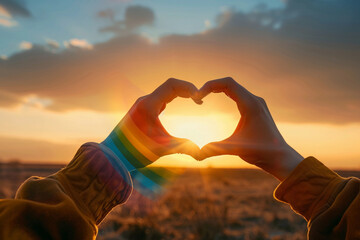 Beautiful colorful decorative heart in human hands