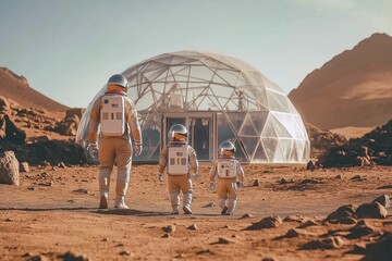 astronaut family on mars