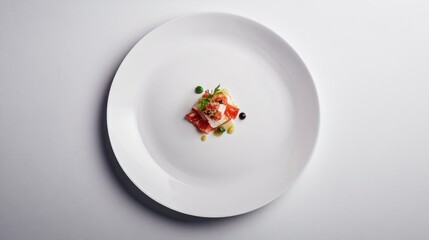 Wall Mural - Single Serving of Appetizer on a White Plate