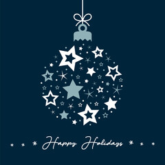 Wall Mural - christmas ball with stars and glitter pattern vector illustration