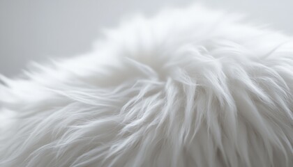 a white fluffy fur with a clean background