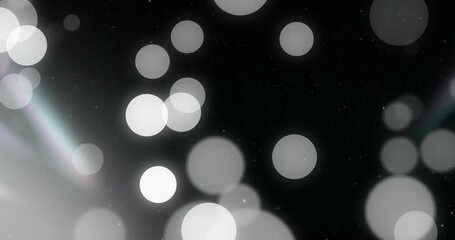 Poster - Animation of glowing light spots over black background
