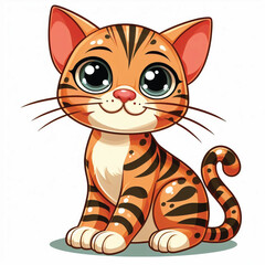 Sticker - Cute Bengal Cat Vector Cartoon illustration