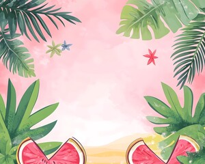 Wall Mural - pink summer background