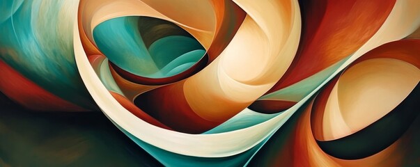 Aufkleber - Abstract colorful swirling shapes, modern art concept