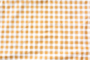 Orange Gingham Fabric Pattern, Square Pattern.