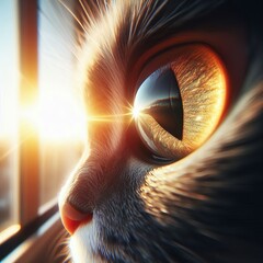 208 Cat's Eye View A close up of a cat's eye as it gazes out the